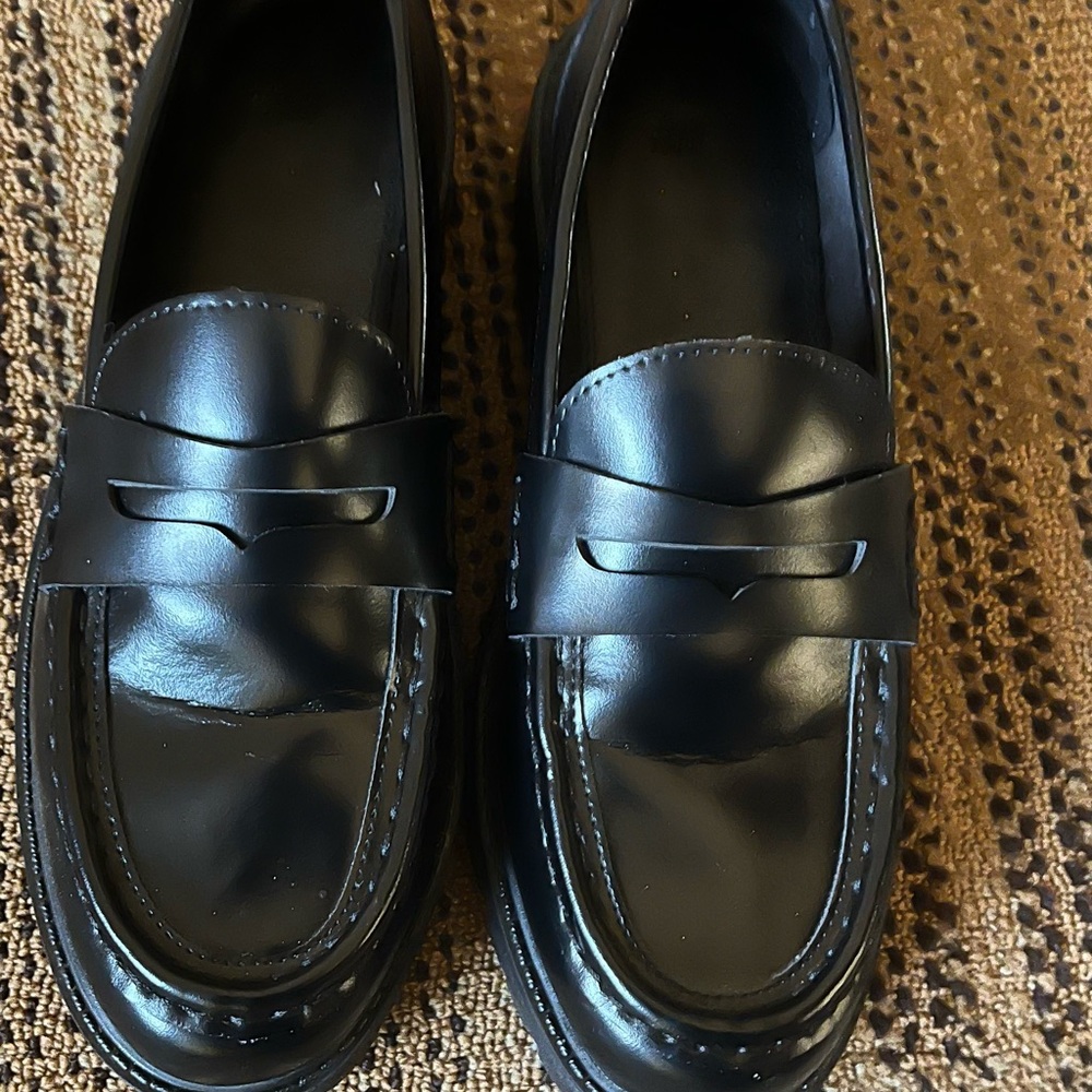 H&M Sleek Black Leather Loafers